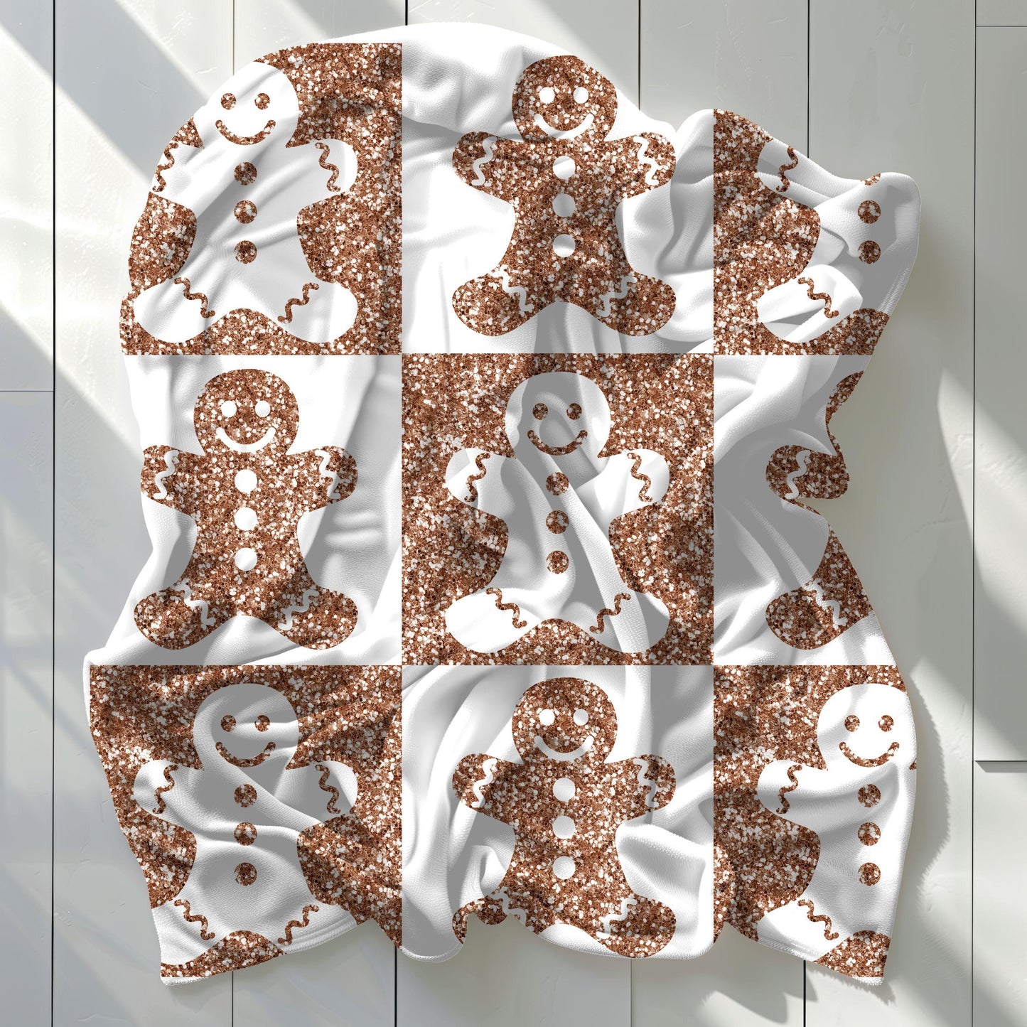 Gingerbread Man Cookies Blanket Boho Christmas Home Decor Neutral Gingerbread Holiday Hot Cocoa Decor Christmas Gift Ideas for Family Friend