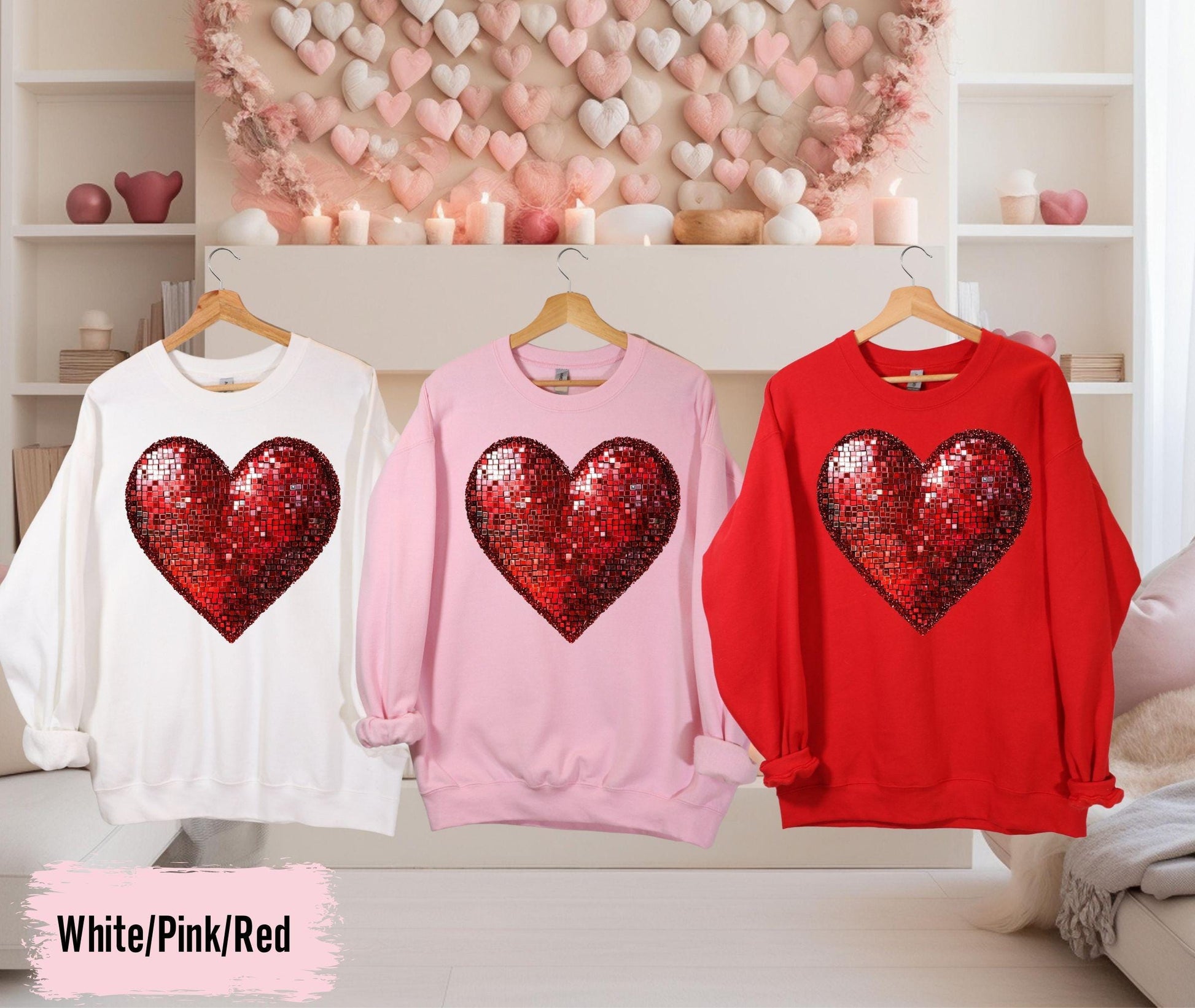 Valentine 3D Heart Sweatshirt, Cute Valentine Sweatshirts, Valentine Sweatshirts, Vintage Valentine Sweatshirt, Valentine Pullover