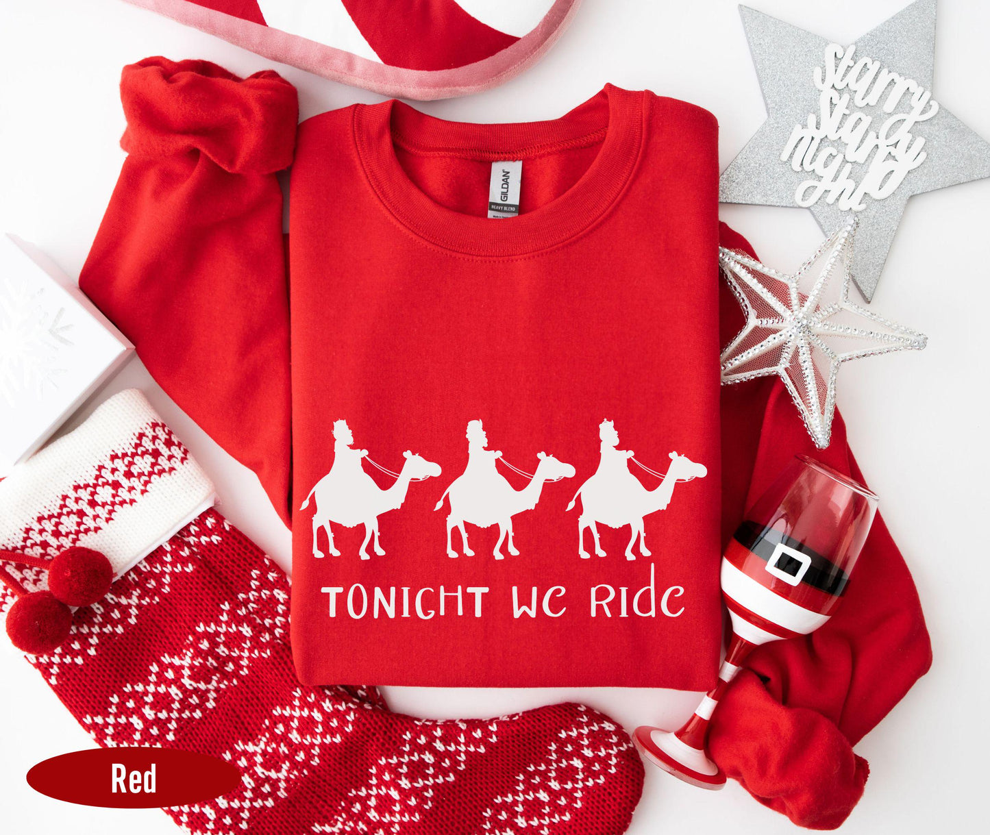 Tonight We Ride Christmas T-shirt, Christian Shirt, Faith Christmas Shirt, Christmas family Tees, 3 Wise Men Shirt, Funny Christmas Shirt