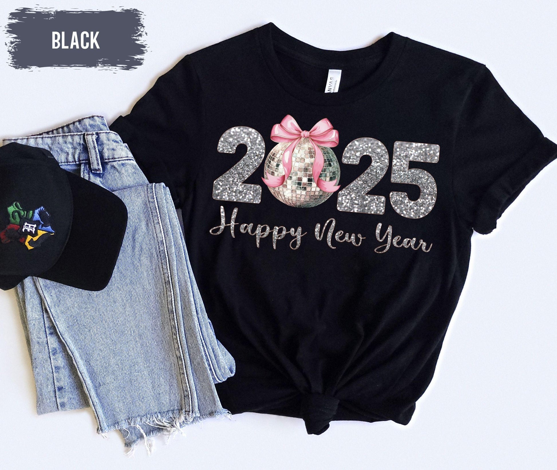 2025 Happy New Year Sweatshirt, Christmas Gift, New Year Squad Shirt, New Year Disco Ball Shirt, New Year Party Shirt, 2025 New Year Family