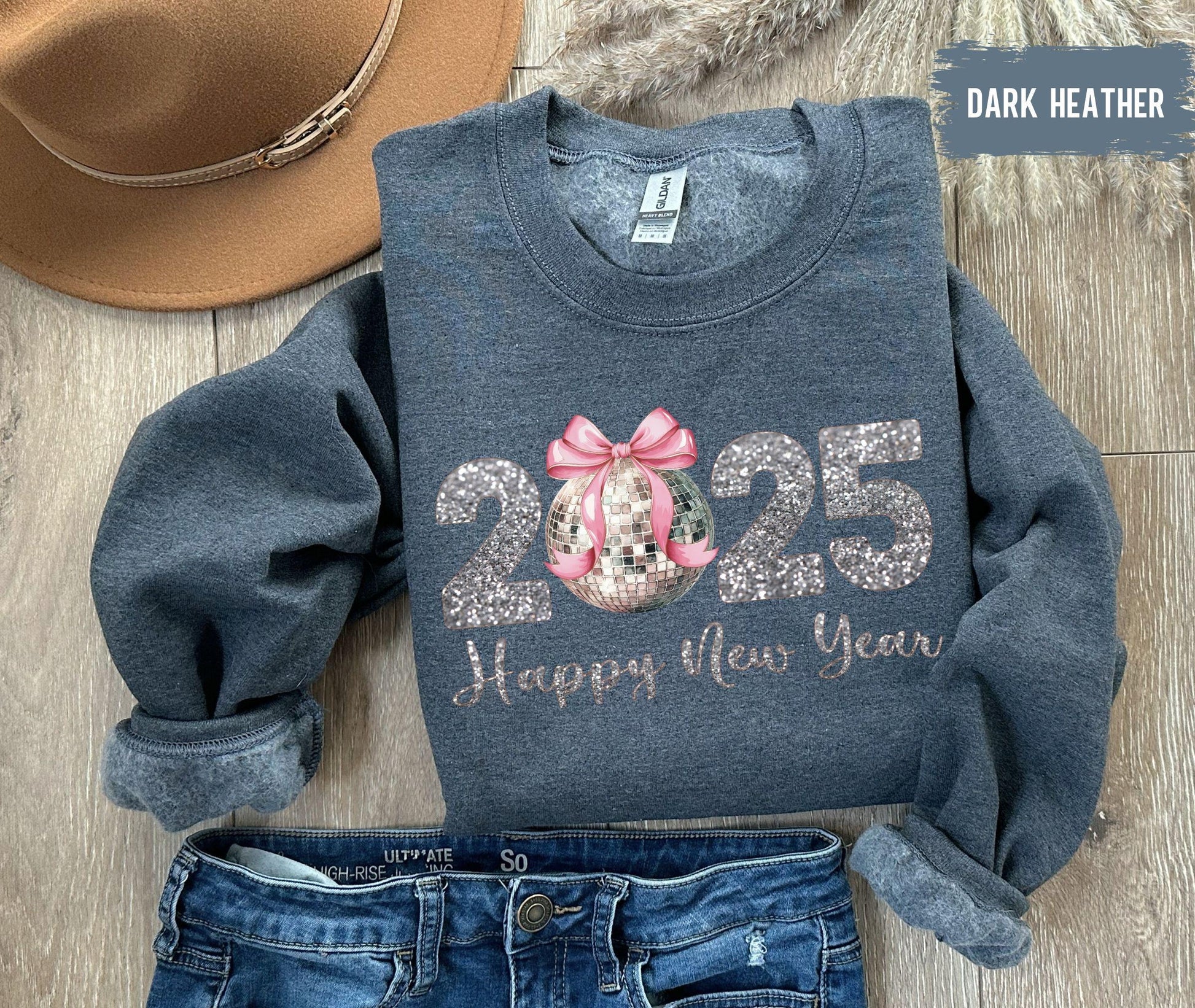 2025 Happy New Year Sweatshirt, Christmas Gift, New Year Squad Shirt, New Year Disco Ball Shirt, New Year Party Shirt, 2025 New Year Family