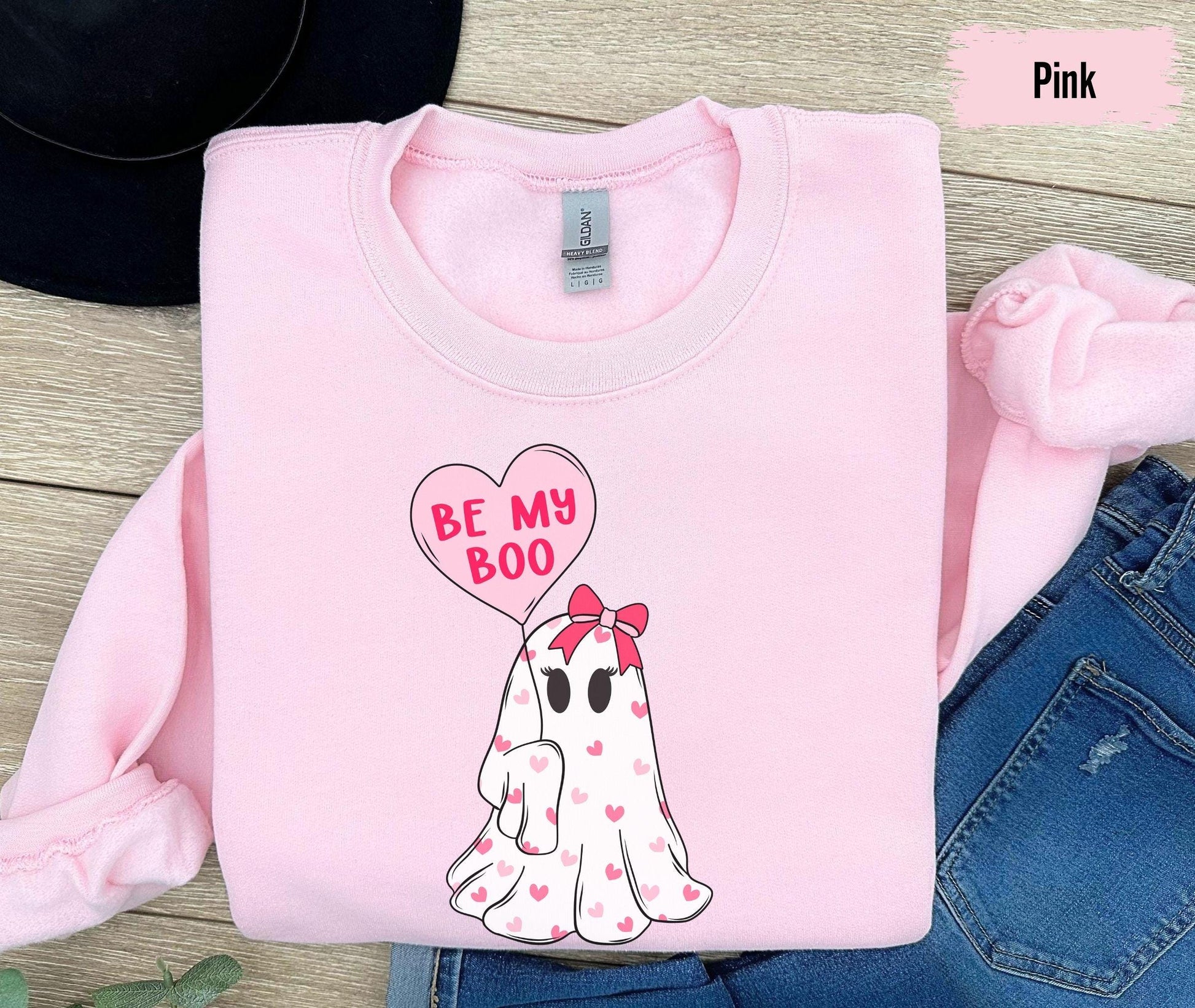 Be My Boo Sweatshirt, Ghost Sweater, Valentines Day Hoodie, XOXO Sweatshirt, Women Valentines Day Sweatshirt, Heart Sweatshirt