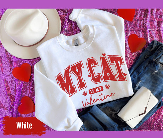 Cat Valenines Shirt, Valentines Day Sweatshirt, Cat Lover Shirt, Cat Heart Valentine Shirt, Valentines Day Gift, Cute Cat Valentine Shirt