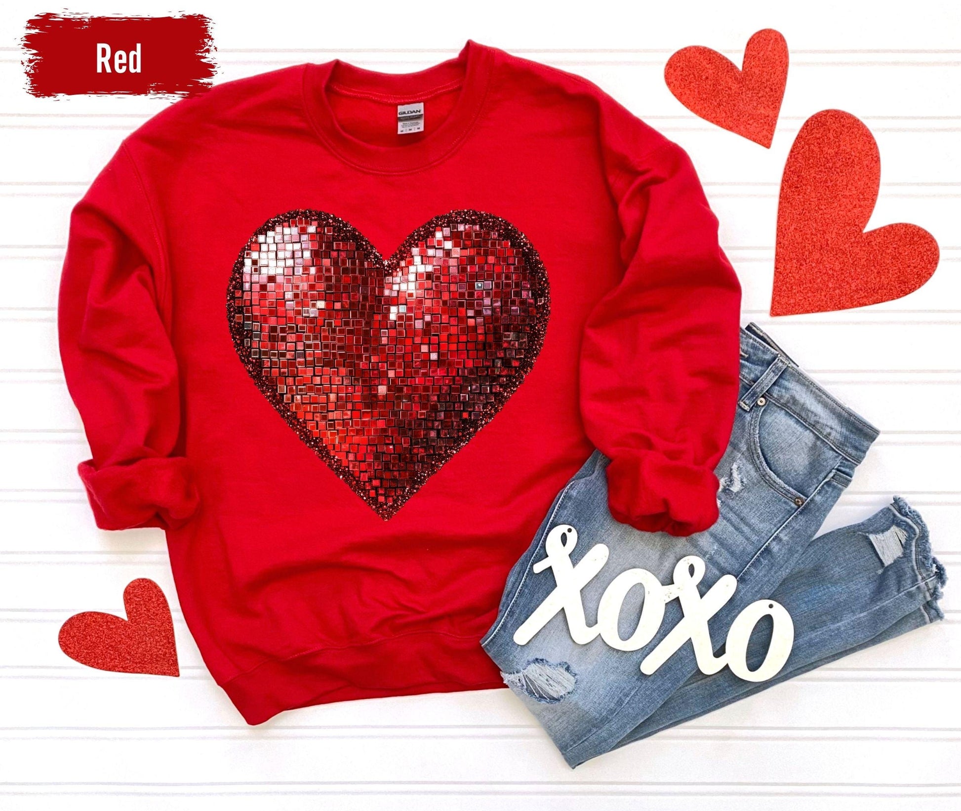 Valentine 3D Heart Sweatshirt, Cute Valentine Sweatshirts, Valentine Sweatshirts, Vintage Valentine Sweatshirt, Valentine Pullover