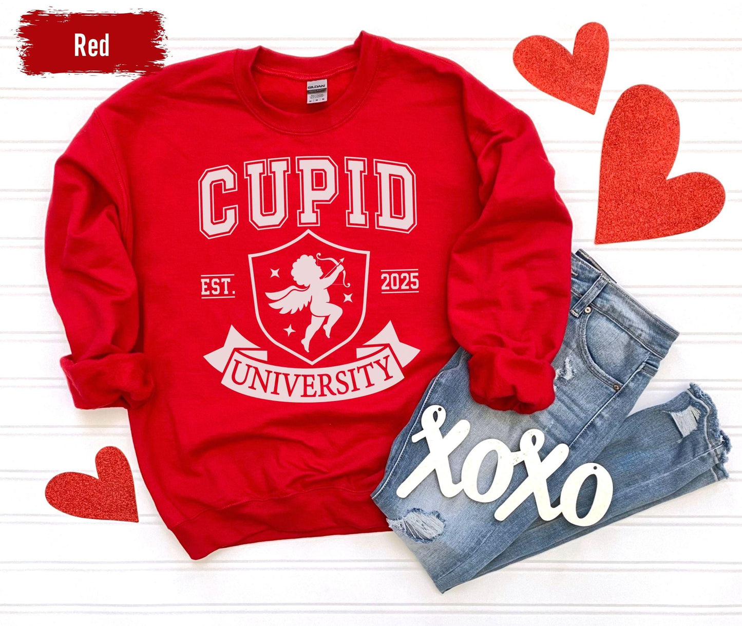 Cupid University Sweatshirt, Cute Valentine's Day Shirt, Funny College Sweatshirt, Love Crewneck Sweatshirt, Cupid Sweater