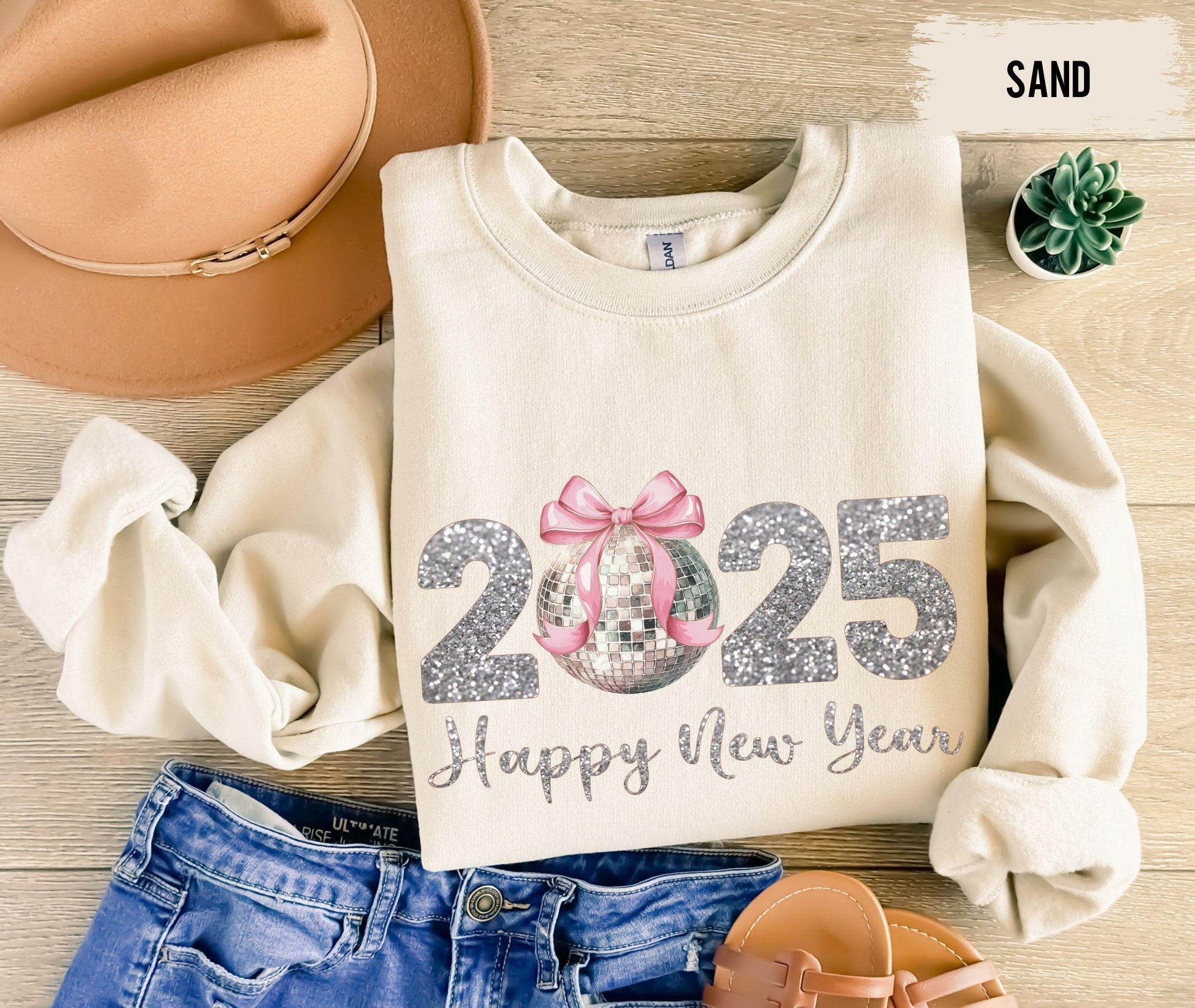 2025 Happy New Year Sweatshirt, Christmas Gift, New Year Squad Shirt, New Year Disco Ball Shirt, New Year Party Shirt, 2025 New Year Family