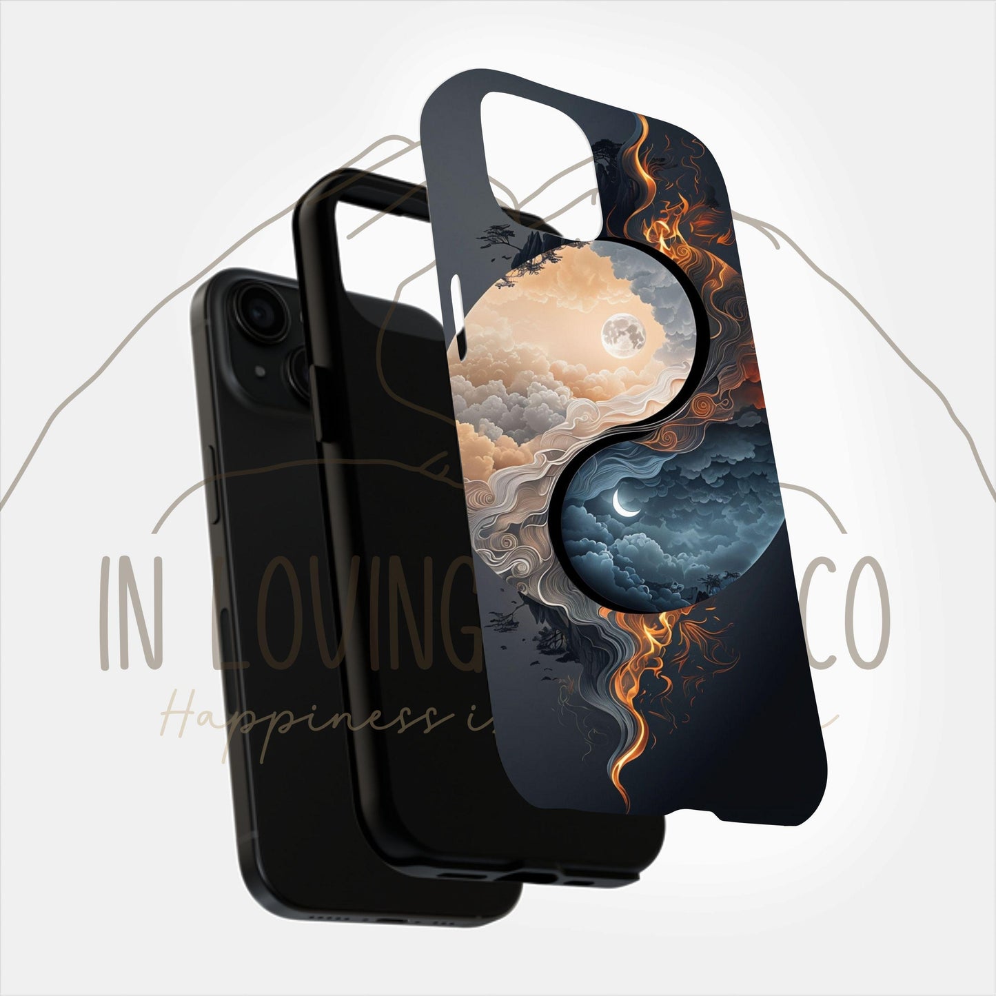 Yin Yang Balance Case, Sun Moon iPhone 16 Pro Max 15 Pro 14 13 Mini 12 Case, Samsung S24 S23 S22 S21 Tough Case, Pixel 9 Pro XL/8a/7Pro