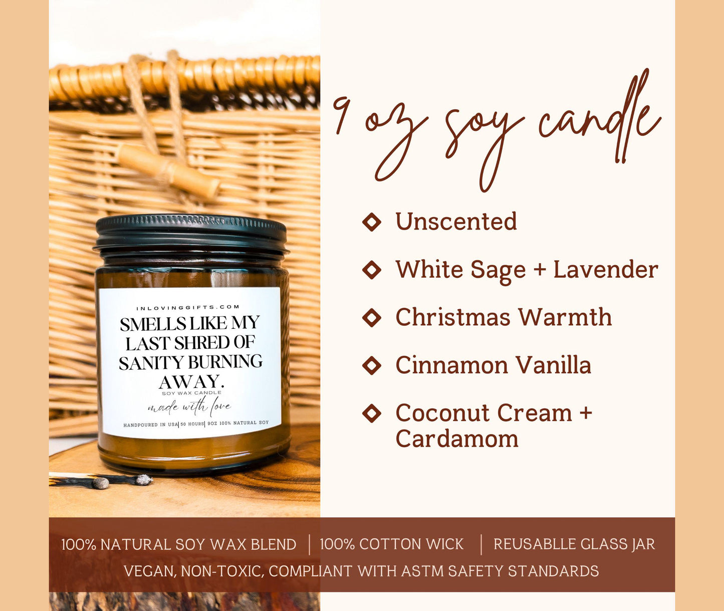 Smells like Custom Candle / Scented Candle / Gift For her / Gift For Him / Christmas, Bridesmaid, Funny, Birthday, Retirement, Friendship