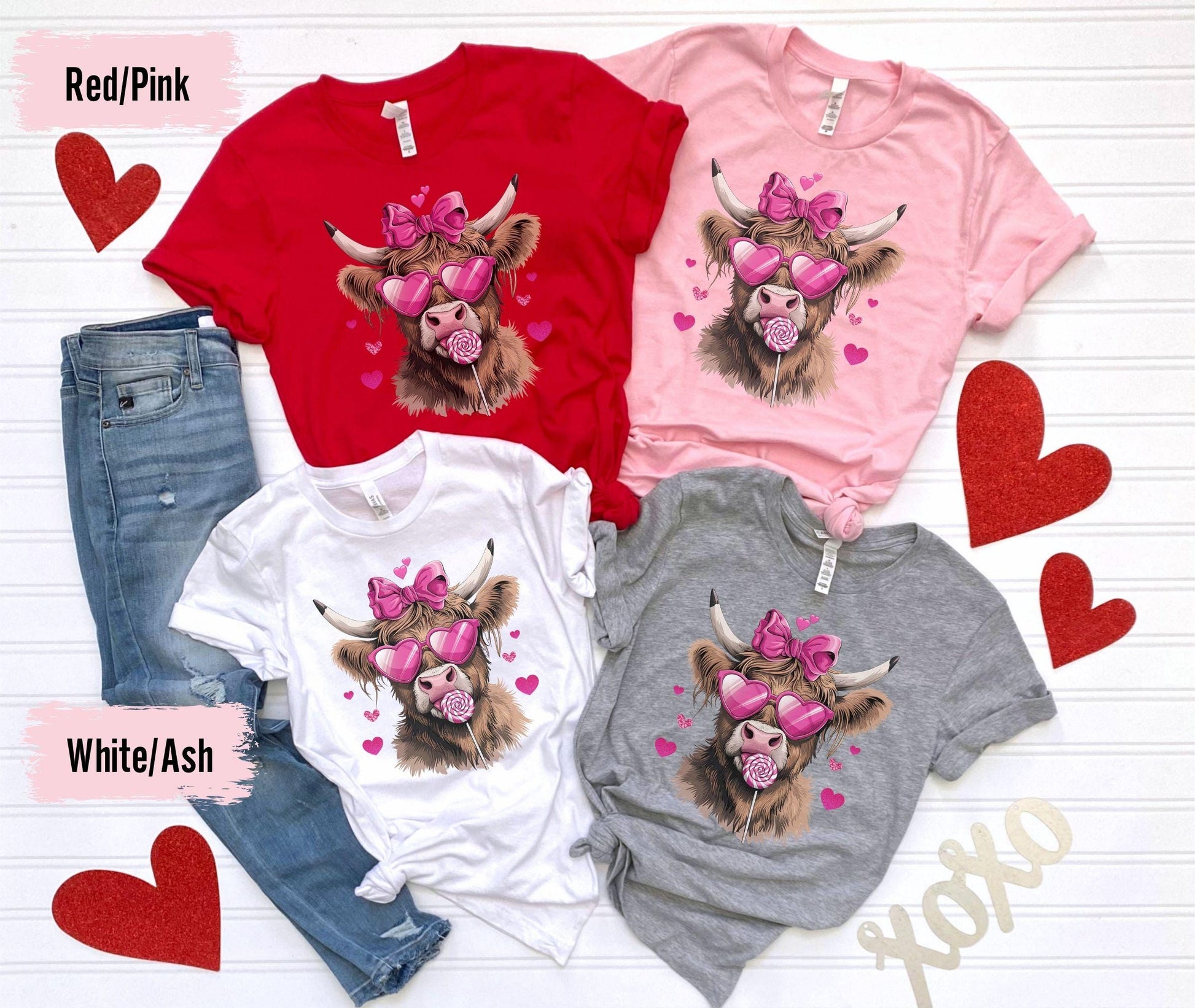 Highland Cow Valentine's Day Sweatshirt, Heifer Valentine Shirt, Valentine's Day Gift, Western Valentine Shirt, Cow Lover Gift Sweatshirt