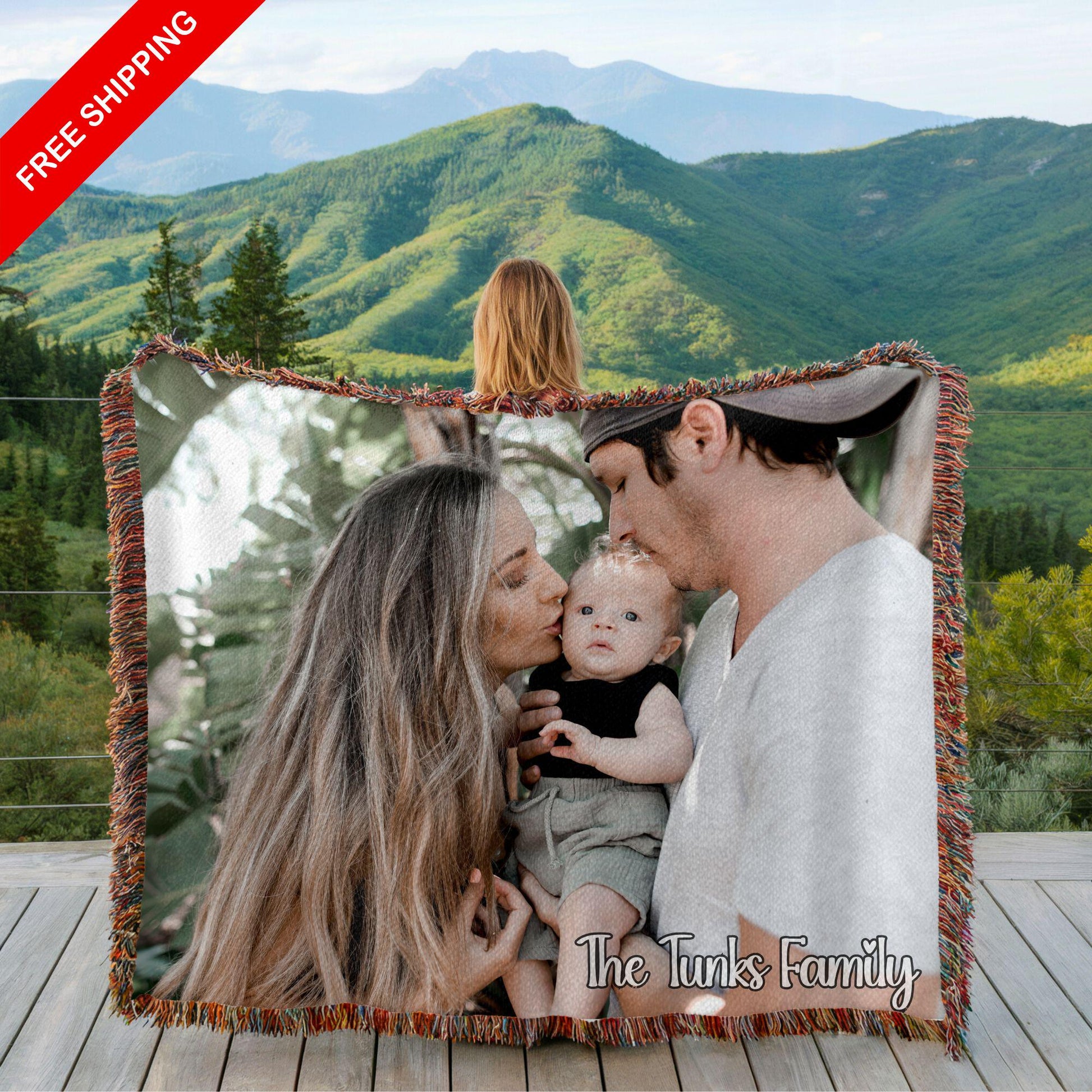 Personalized Photo Woven Cotton Throw-Made in The USA, Picture Blanket, Custom Photo Blanket, Custom Blanket with Picture, Photo Blanket