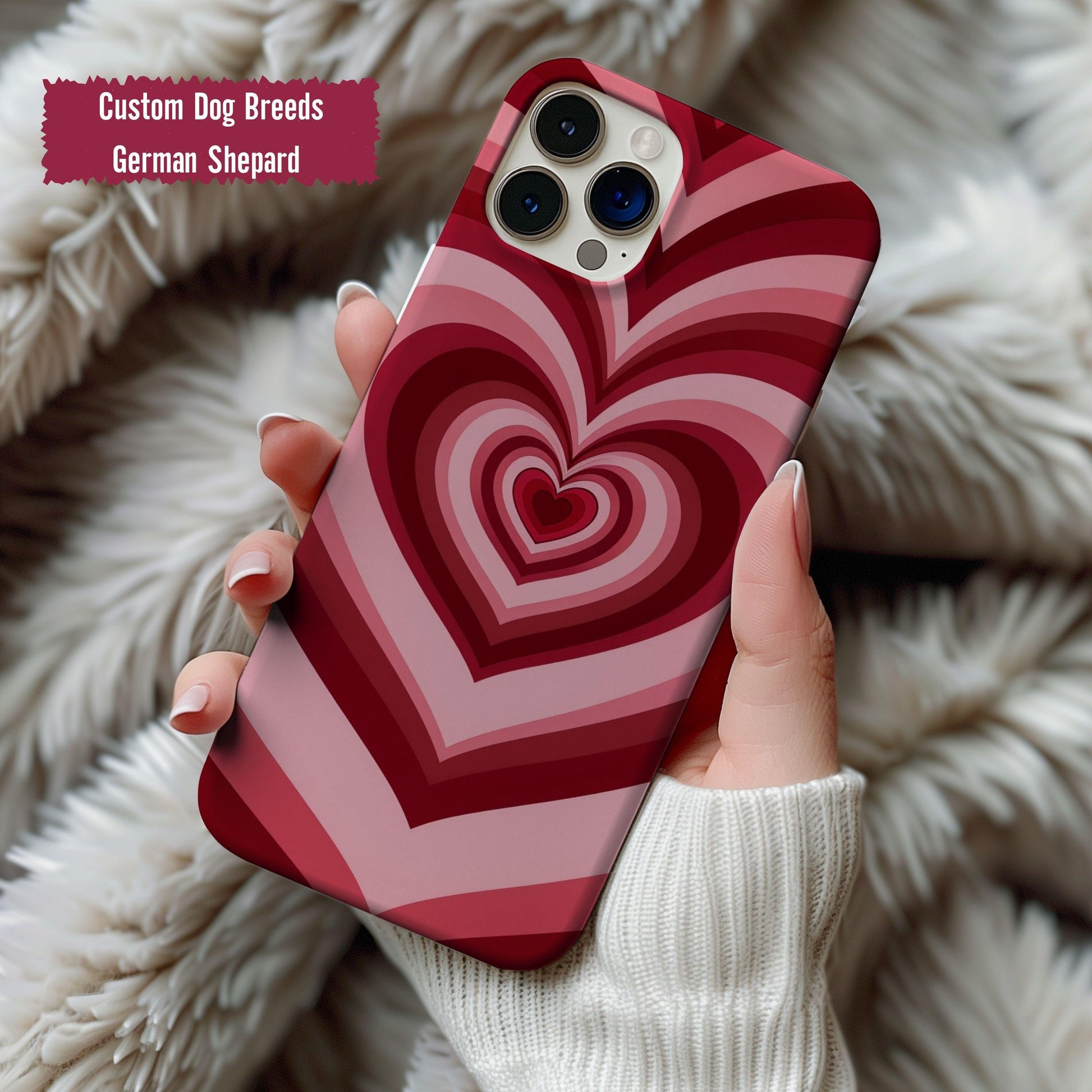 Psychedelic Heart Phone Case, Red Heart Phone Case, Love Phone Case, Gift for Valentine, Phone Case For iPhone 15 14 13 12 11 X XR 8 Pro