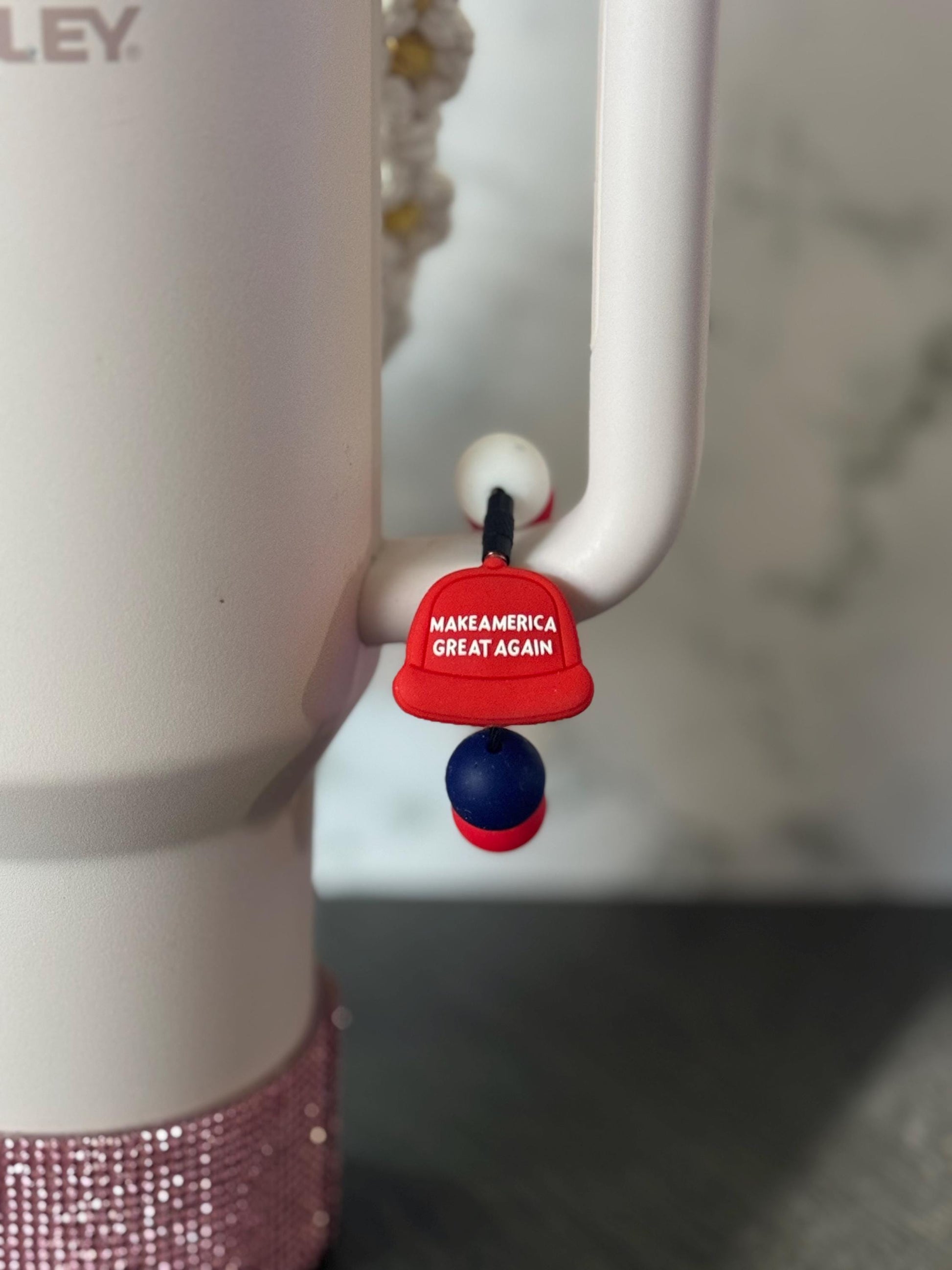 Patriotic MAGA Charm for 40 oz Cup Water Bottle Tumbler Handle Trump Make America Great Again Hat 2024 presidential Christmas