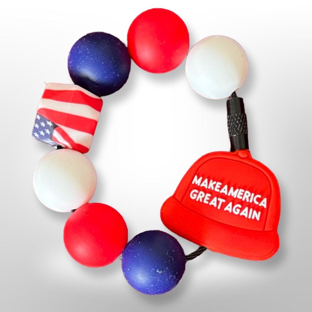 Patriotic MAGA Charm for 40 oz Cup Water Bottle Tumbler Handle Trump Make America Great Again Hat 2024 presidential Christmas