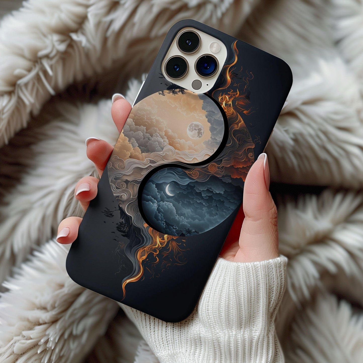 Yin Yang Balance Case, Sun Moon iPhone 16 Pro Max 15 Pro 14 13 Mini 12 Case, Samsung S24 S23 S22 S21 Tough Case, Pixel 9 Pro XL/8a/7Pro