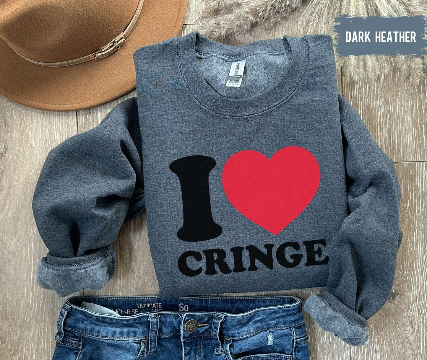 Funny Cringe Tshirt, Gift for Him or Her, I love Cringe, Sarcastic Graphic Sweatshirt, Expression Gothic, I am Weird, Normalize Weird Shirt