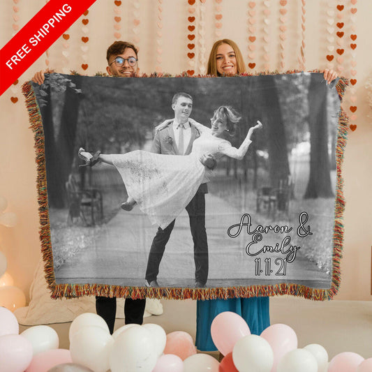 Personalized Photo Woven Cotton Throw-Made in The USA, Picture Blanket, Custom Photo Blanket, Custom Blanket with Picture, Photo Blanket