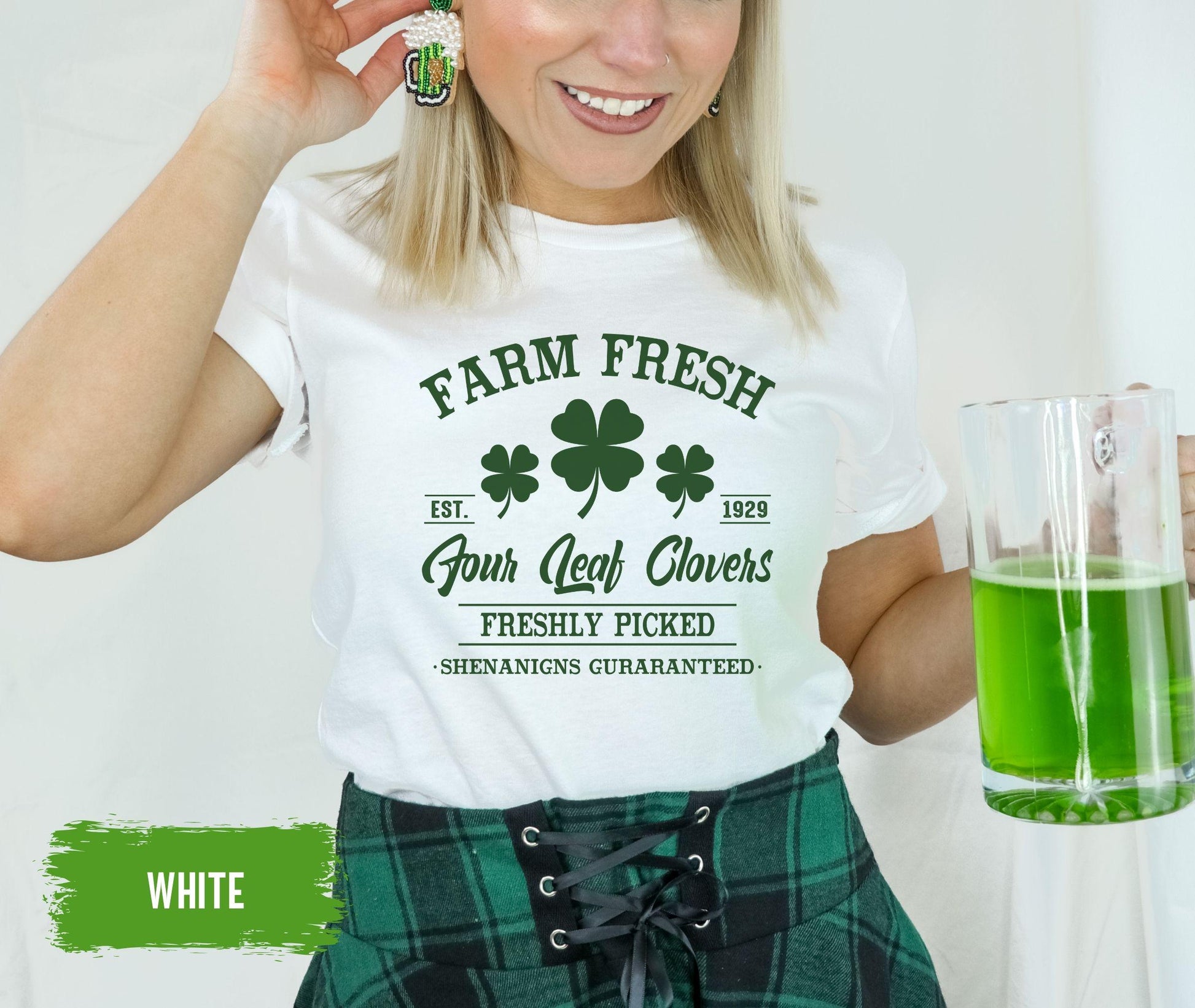 Farm Fresh Four Leaf Clovers Sweatshirt, St Patricks Day Sweater, St Paddys Day Shirt, Shamrock Tee, Saint Patrick's Day Gift, Irish Tshirt