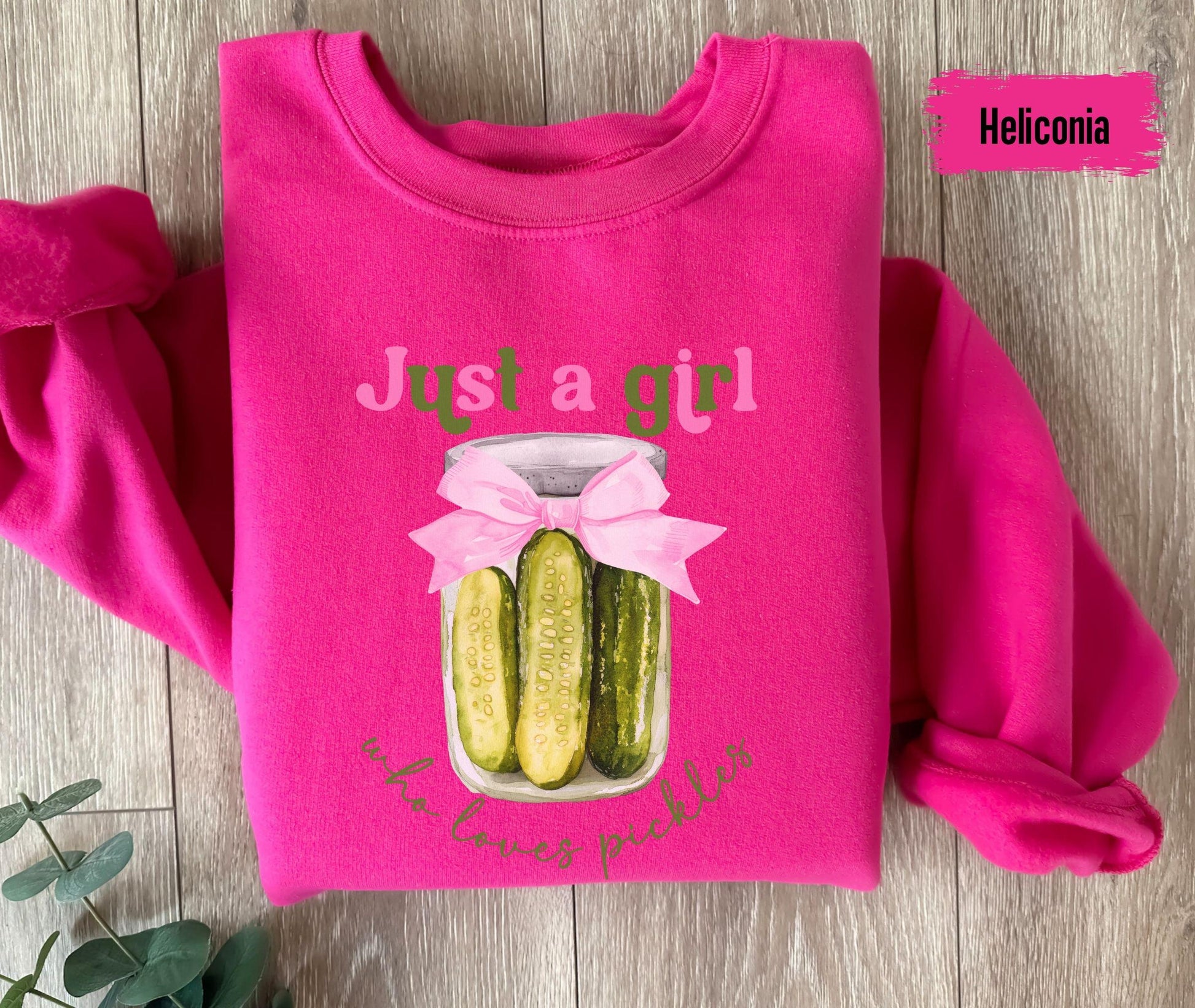 Coquette Just a Girl Who Loves Pickles Shirt, Funny Pickle Sweatshirt,Pickle Lover Gift, Birthday Shirt, Girls Pickle Shirt