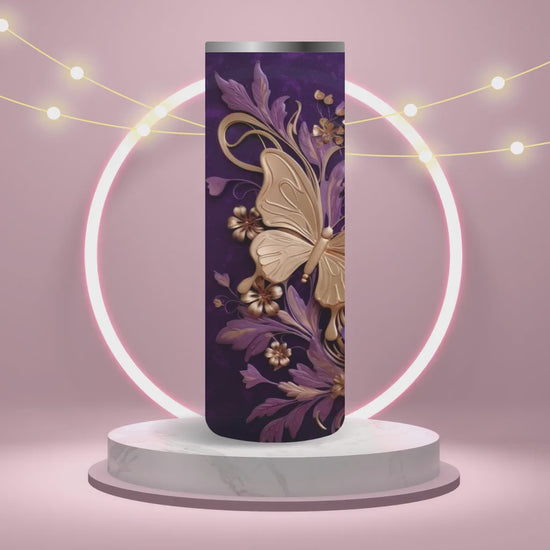 Purple Butterfly Tumbler Personalized Butterfly Gifts Butterfly Tumbler Cup With Straw Butterfly Gifts For Women Butterfly Lover Gifts