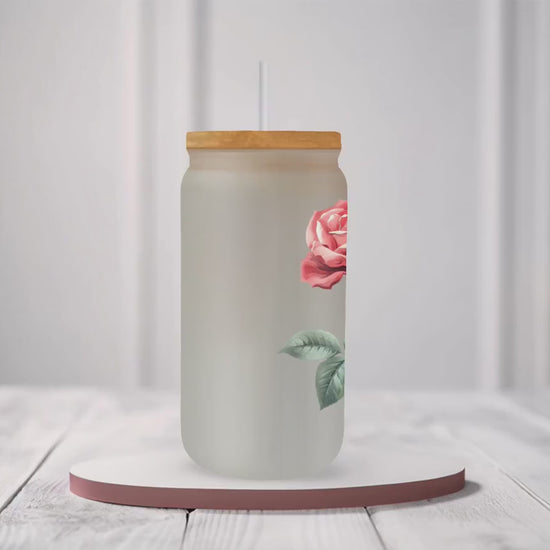 Personalized Birth Flower Tumbler, Gifts for Her, Mother's Day Gift, Bridesmaid Proposal Gift, Graduation Gift, Custom Glass Coffee Cup