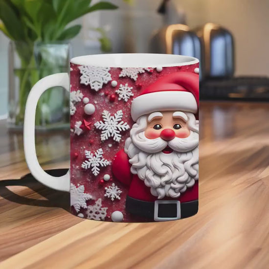 3D Santa Mug for Christmas mugs Santa Claus coffee Merry Christmas mug white elephant gifts for secret Santa gift exchange funny Santa cups