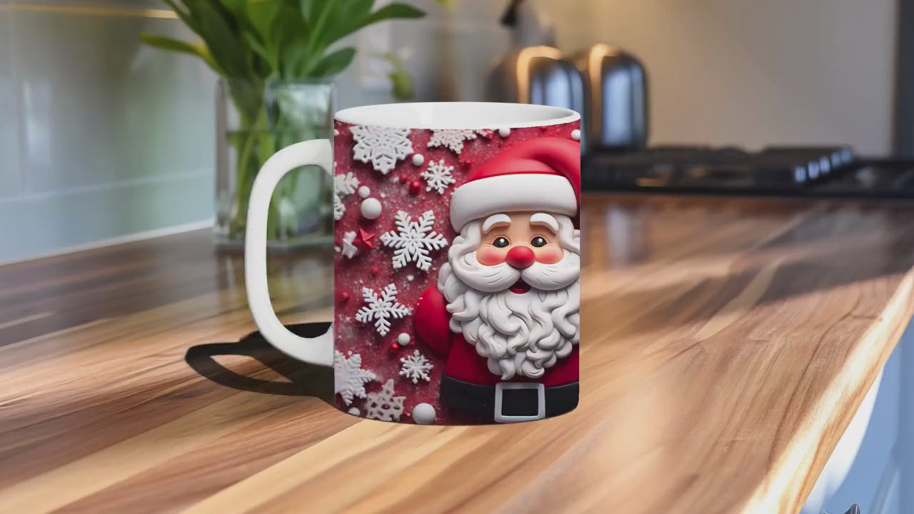 3D Santa Mug for Christmas mugs Santa Claus coffee Merry Christmas mug white elephant gifts for secret Santa gift exchange funny Santa cups