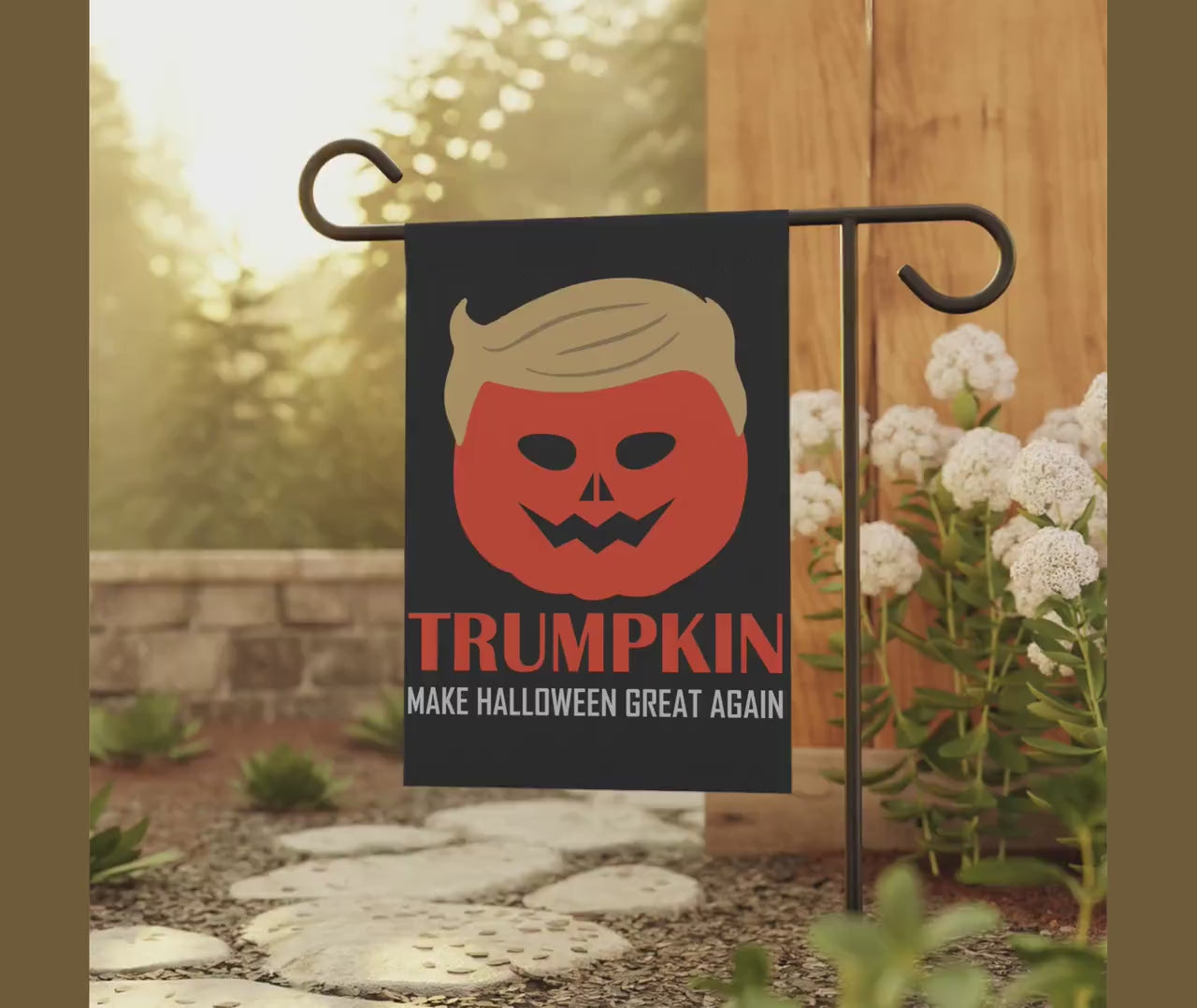 Trumpkin Garden Flag Halloween Trump Yard Sign Make Halloween Great Again Trump Supporter Flag Funny Trump Flag Funny Trump Gift Halloween