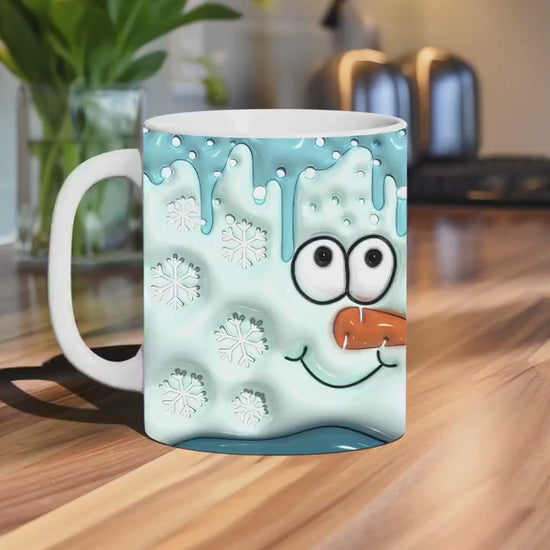 3D Snowman Mug | Winter Coffee Cup | Coffee Cup | Up to Snow Good | Christmas Mug | Dishwasher Safe | Microwave Safe | Coffee Lover