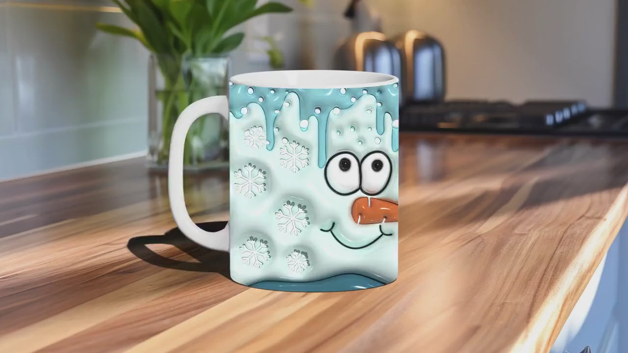 3D Snowman Mug | Winter Coffee Cup | Coffee Cup | Up to Snow Good | Christmas Mug | Dishwasher Safe | Microwave Safe | Coffee Lover